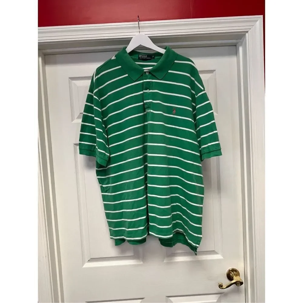 Polo Ralph Lauren Green Stripe Polo Shirt sz 4XB